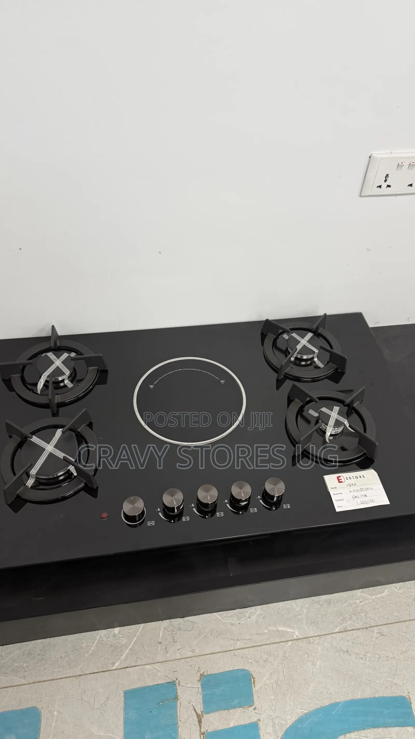 IQRA KH5008EG Built-in Gas Hob With 4 Gas Plates & Ceramic Plate