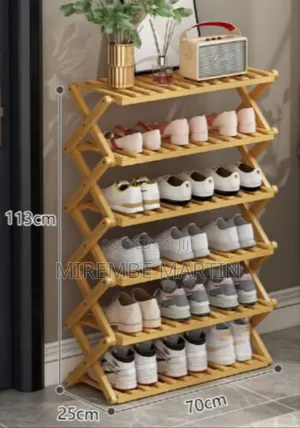 6 Layer Bamboo Collapsable Shoe Rack