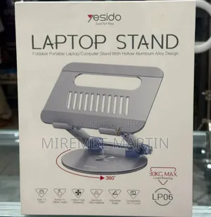 YESIDO LP06 Laptop Stand – 360° Rotating Aluminum Alloy, Foldable, H