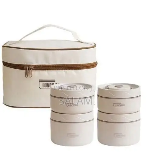 5 in 1 Food Flask With an Insulated Bag Carrier - Multicolor