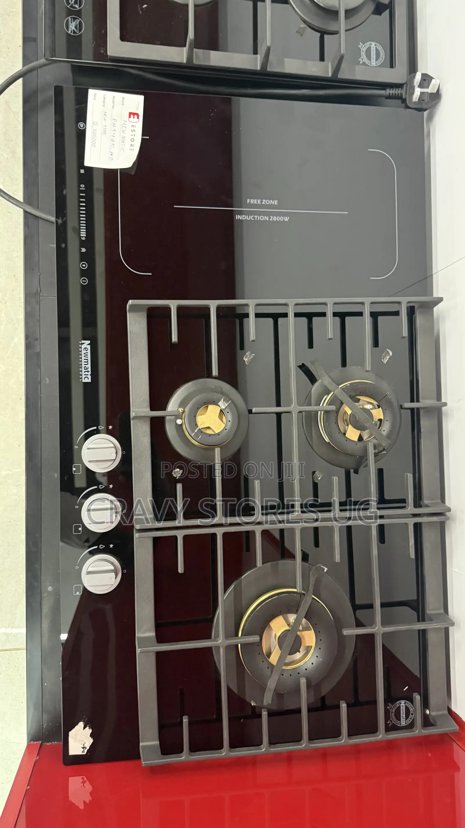 NewMatic 427c-Pro Built-in Gas Hob With Induction Zone, Three Gas