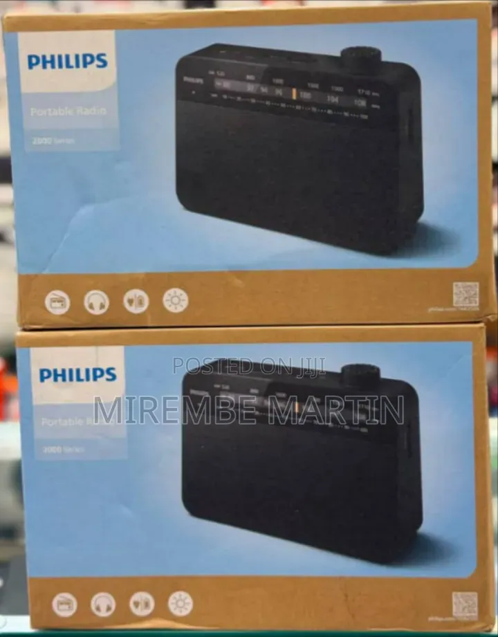 Philips 2000 Series AC/Battery-Operated AM FM Radio Portable Radio