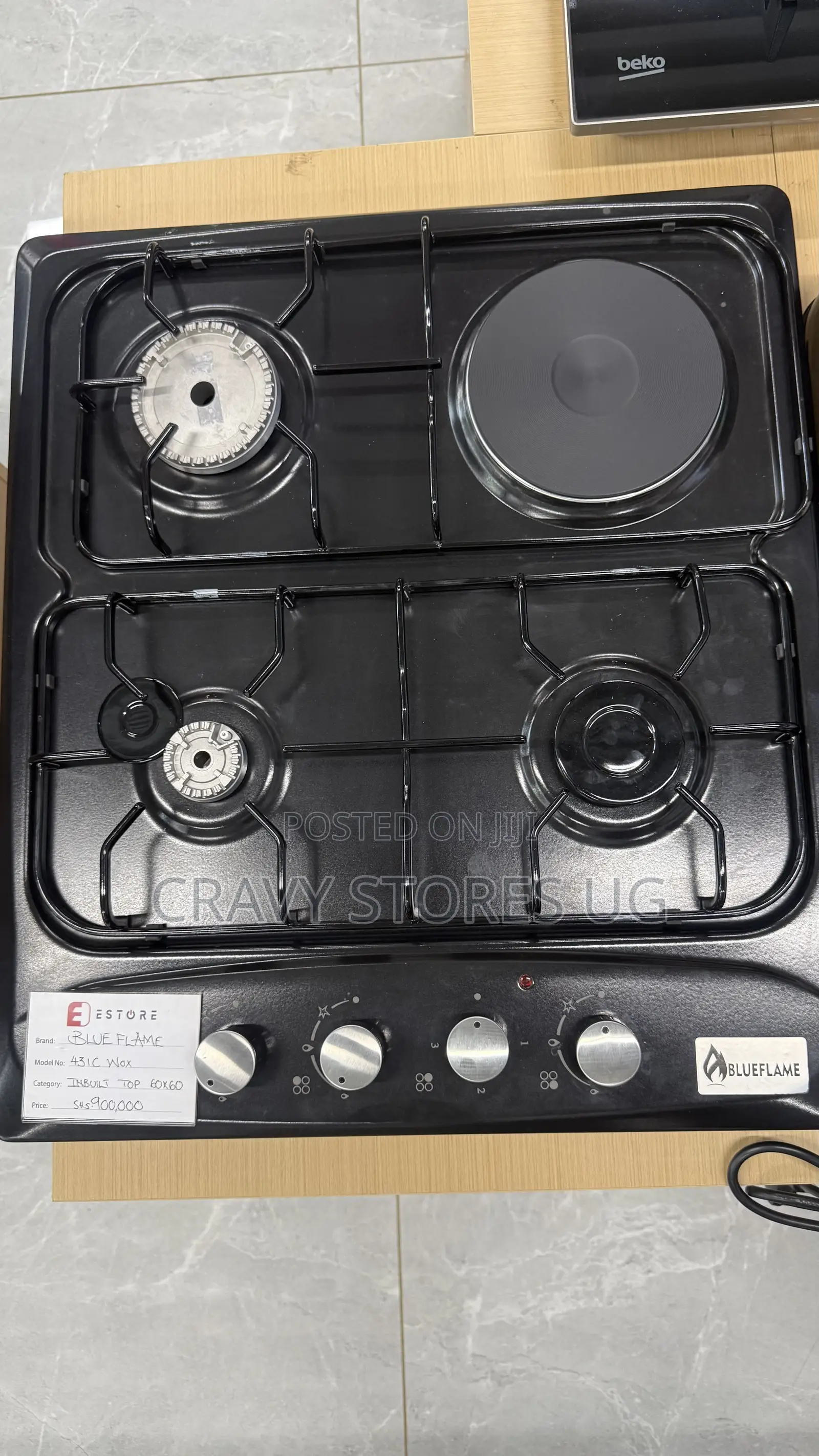 Blueflame 431C 60x60cm Built-in Gas Hob With 3 Gas Plates