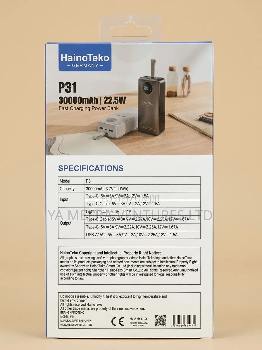 Haino Teko P31 30000mAh /22.5w, Fast Charging Power Bank