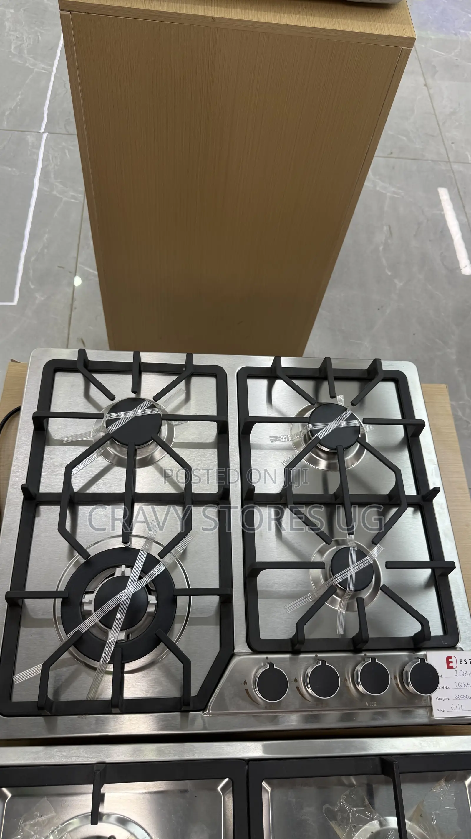 IQRA 40025 60by60Cm Metallic Gas Hob With 4 Gas Plates & Auto Ignition
