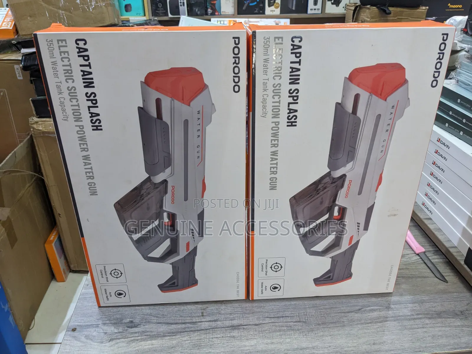 Porodo 2in1 Manual and Auto 350ml Kids Electric Water Gun With Suction