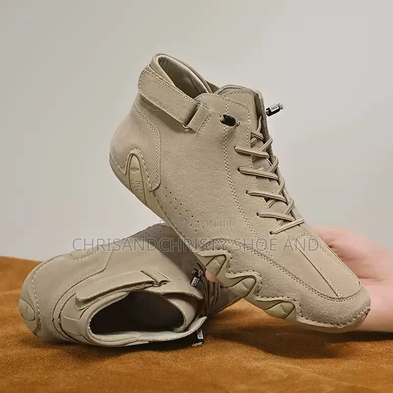 Mens Fashion Suede Boots With Straps