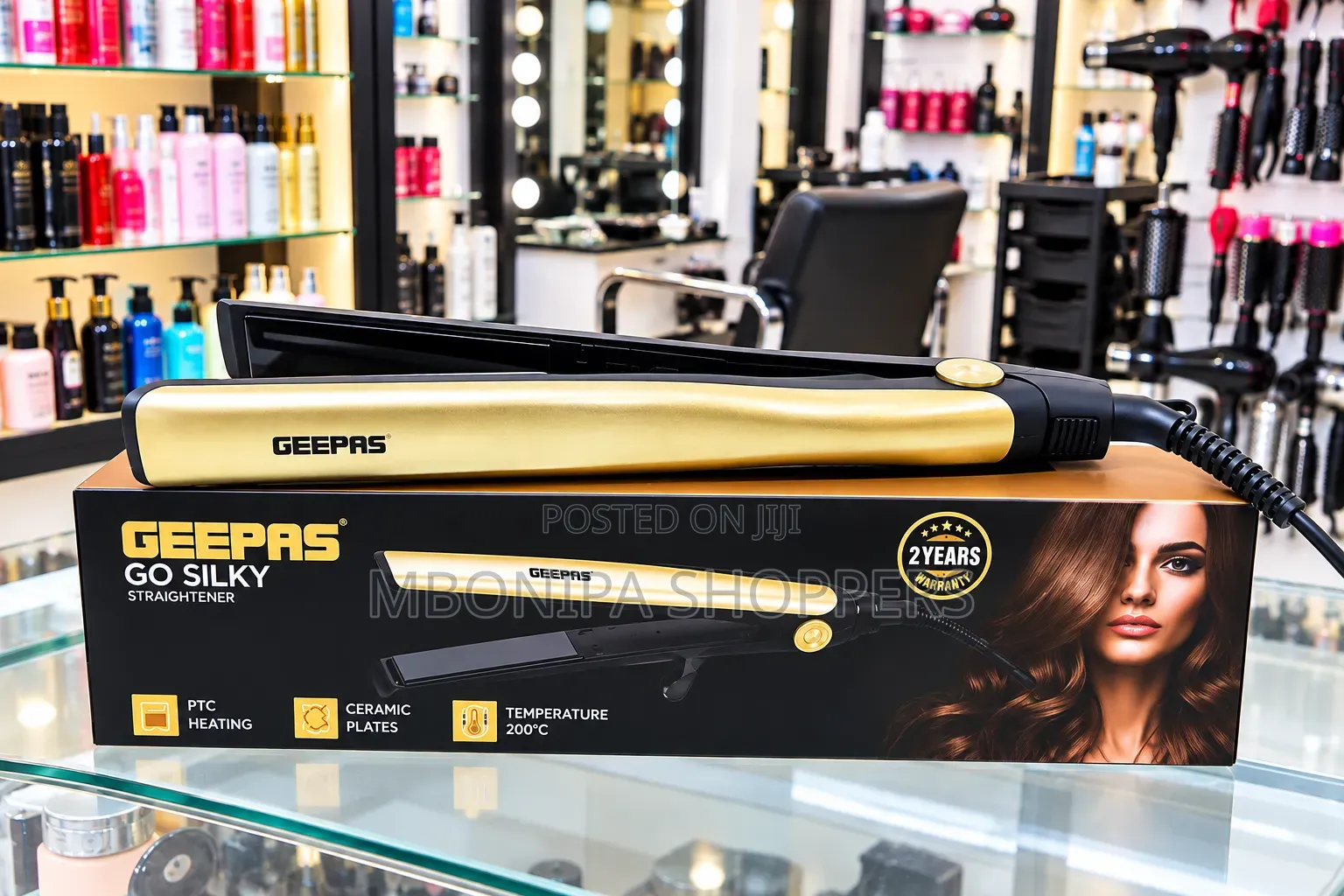 Geepas Go Silky Hair Straightener – Ceramic Plates, 200°C PTC Heating