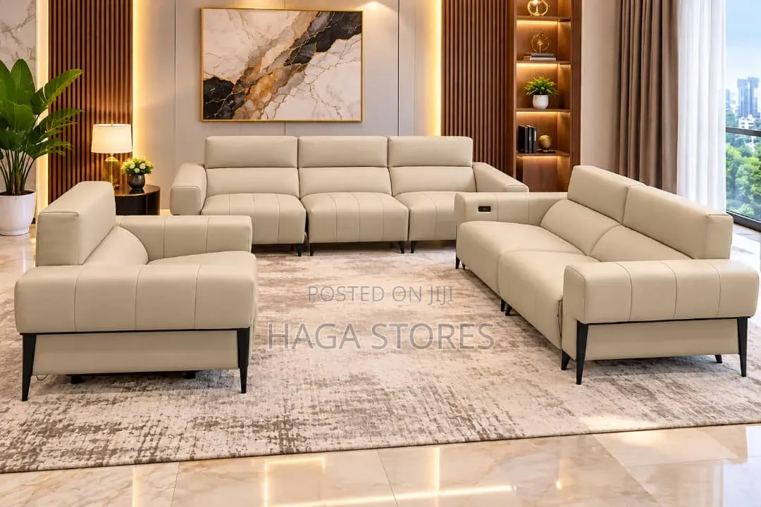 Electric Cream Leather Recliner