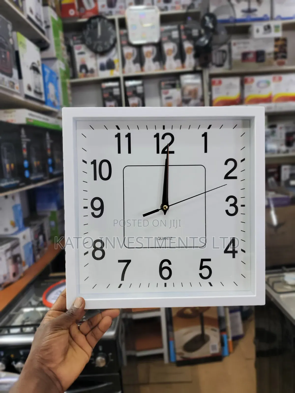 Carven Wall Clock Square 250mm White Frame