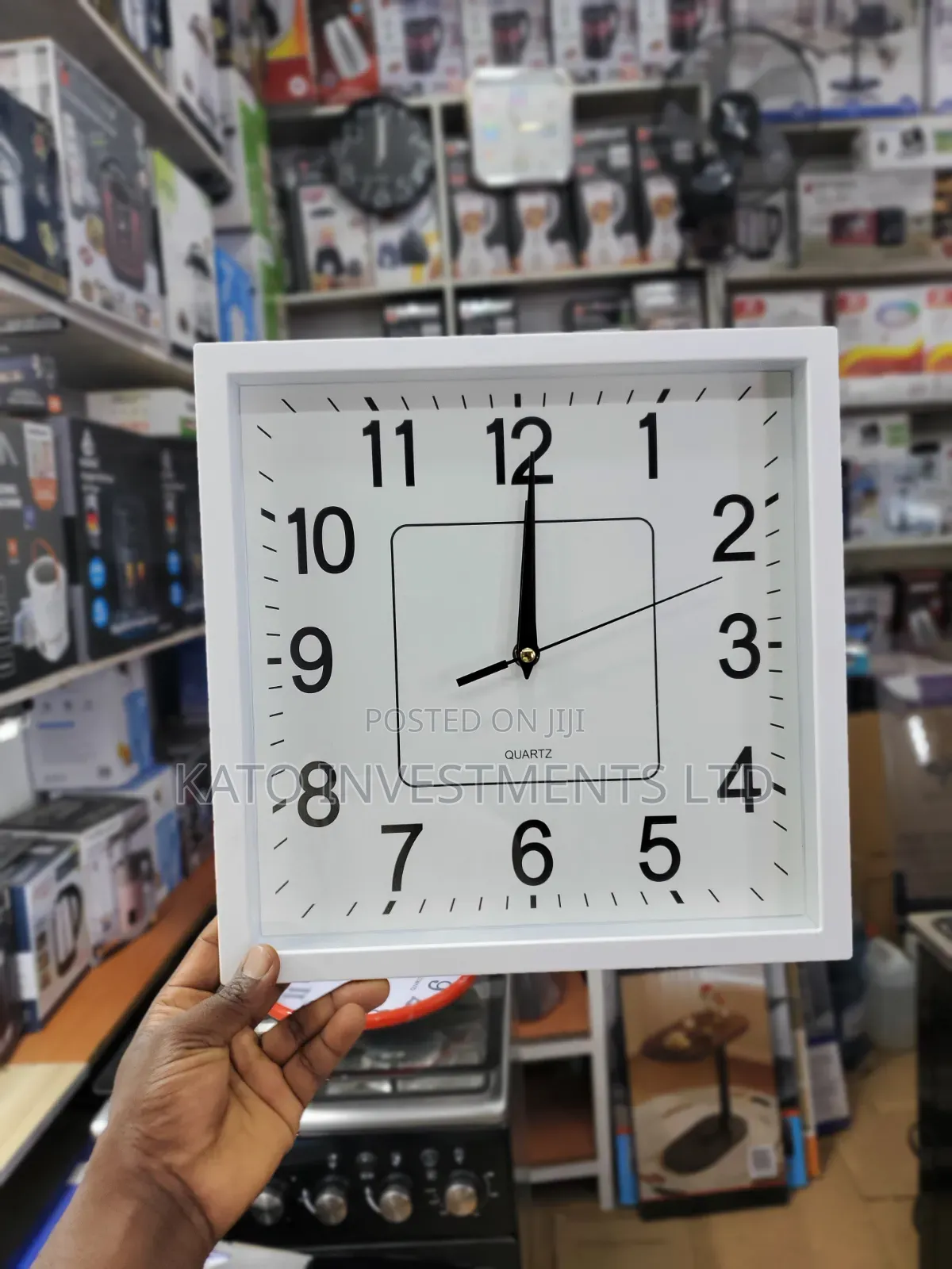 Carven Wall Clock Square 250mm White Frame
