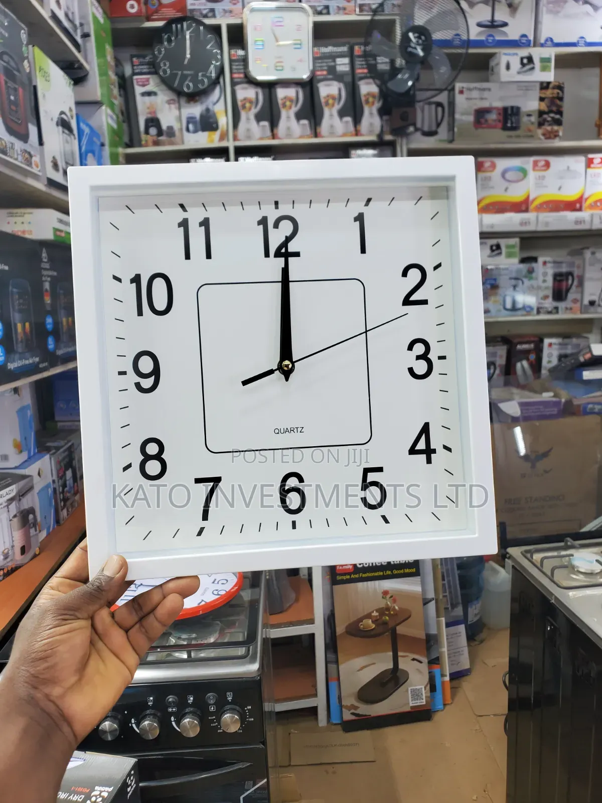 Carven Wall Clock Square 250mm White Frame