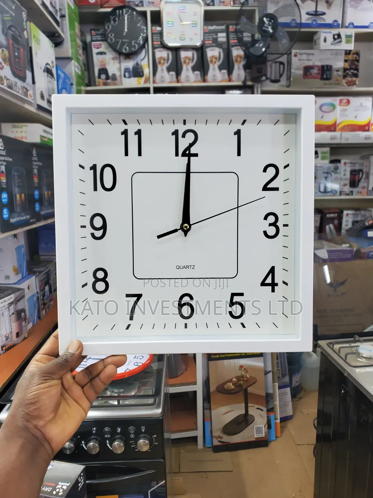 Carven Wall Clock Square 250mm White Frame
