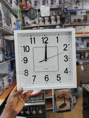 Carven Wall Clock Square 250mm White Frame
