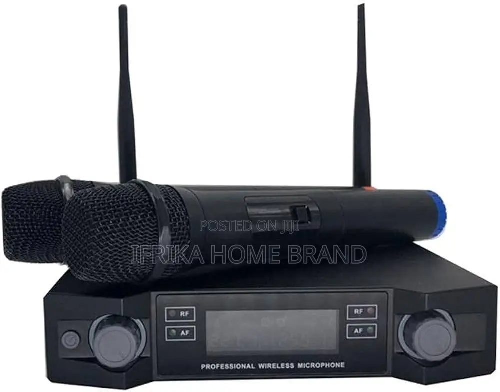 Wire-Less Microphone Digital Display Mic System Set With Dual Handheld