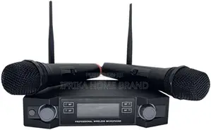 Wire-Less Microphone Digital Display Mic System Set With Dual Handheld