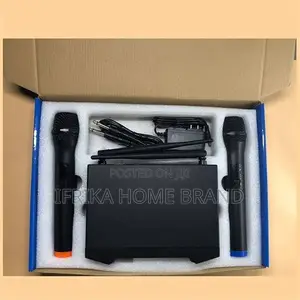 Wire-Less Microphone Digital Display Mic System Set With Dual Handheld