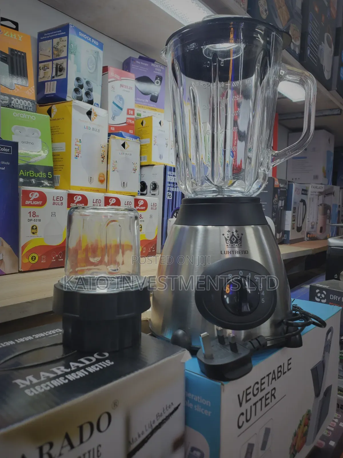 Luxtrend 2-in-1 Electric Countertop Blender With a Glass Jug