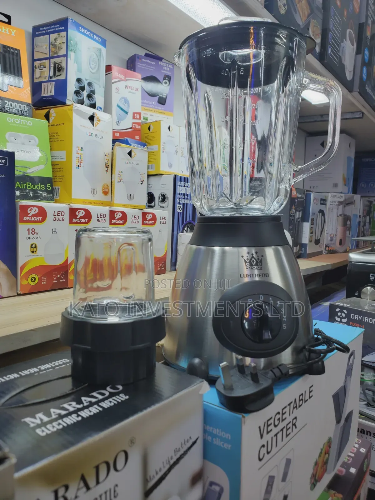 Luxtrend 2-in-1 Electric Countertop Blender With a Glass Jug