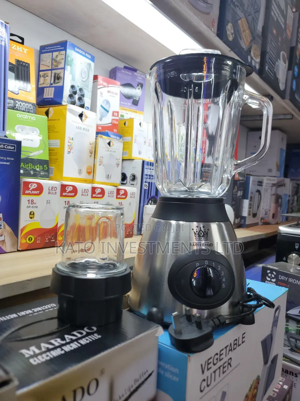 Luxtrend 2-in-1 Electric Countertop Blender With a Glass Jug