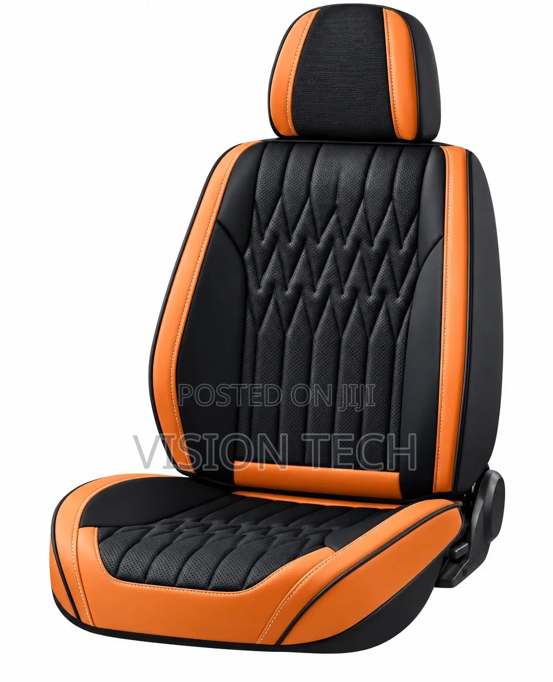 Premium 10D Car Seat Covers – Black & Orange