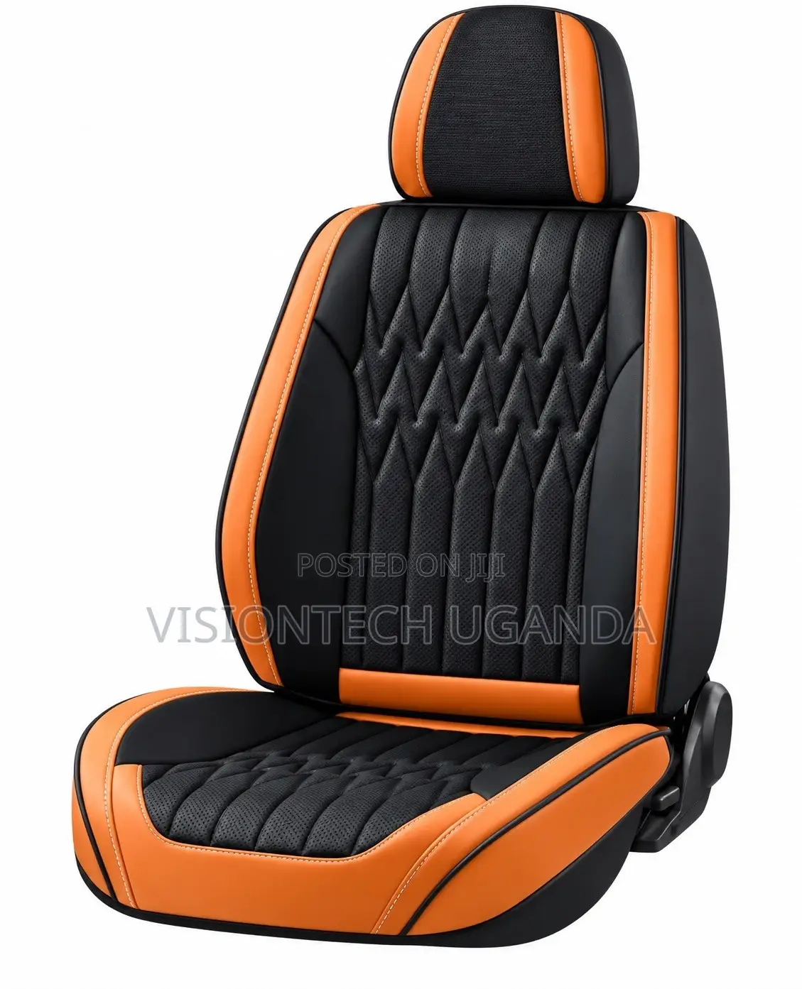 Premium 10D Car Seat Covers – Black & Orange