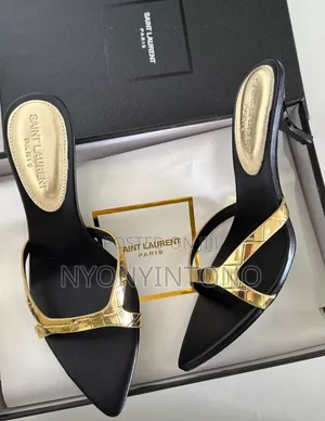 Saint Laurent Mule Flip Flop Heel Shoe
