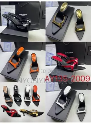 Saint Laurent Mule Flip Flop Heel Shoe