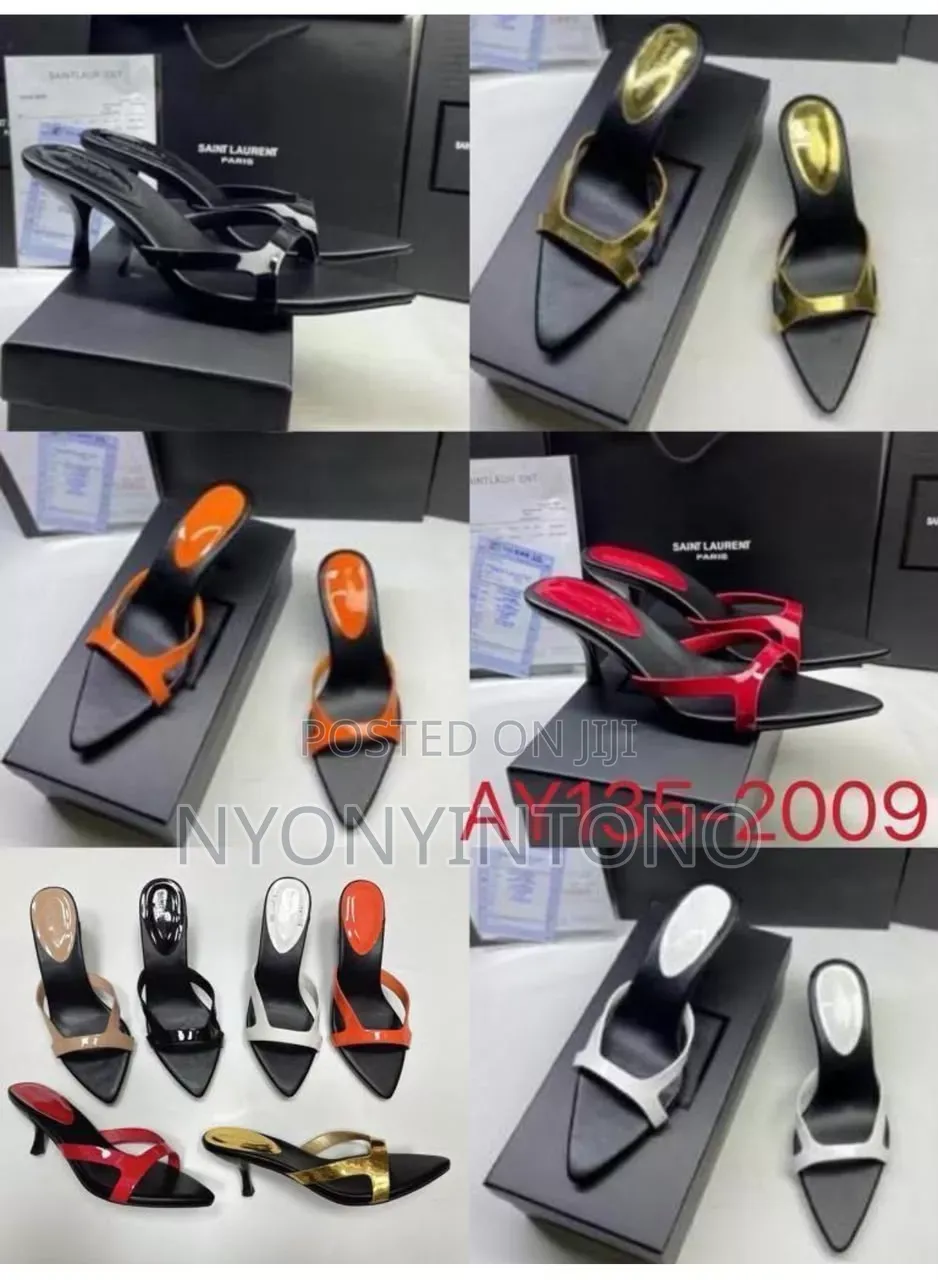 Saint Laurent Mule Flip Flop Heel Shoe