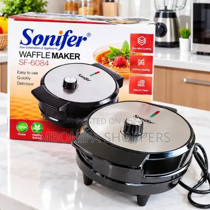 Sonifer SF-6084 1000W Electric Waffle Maker –Non-Stick & Easy to Clean