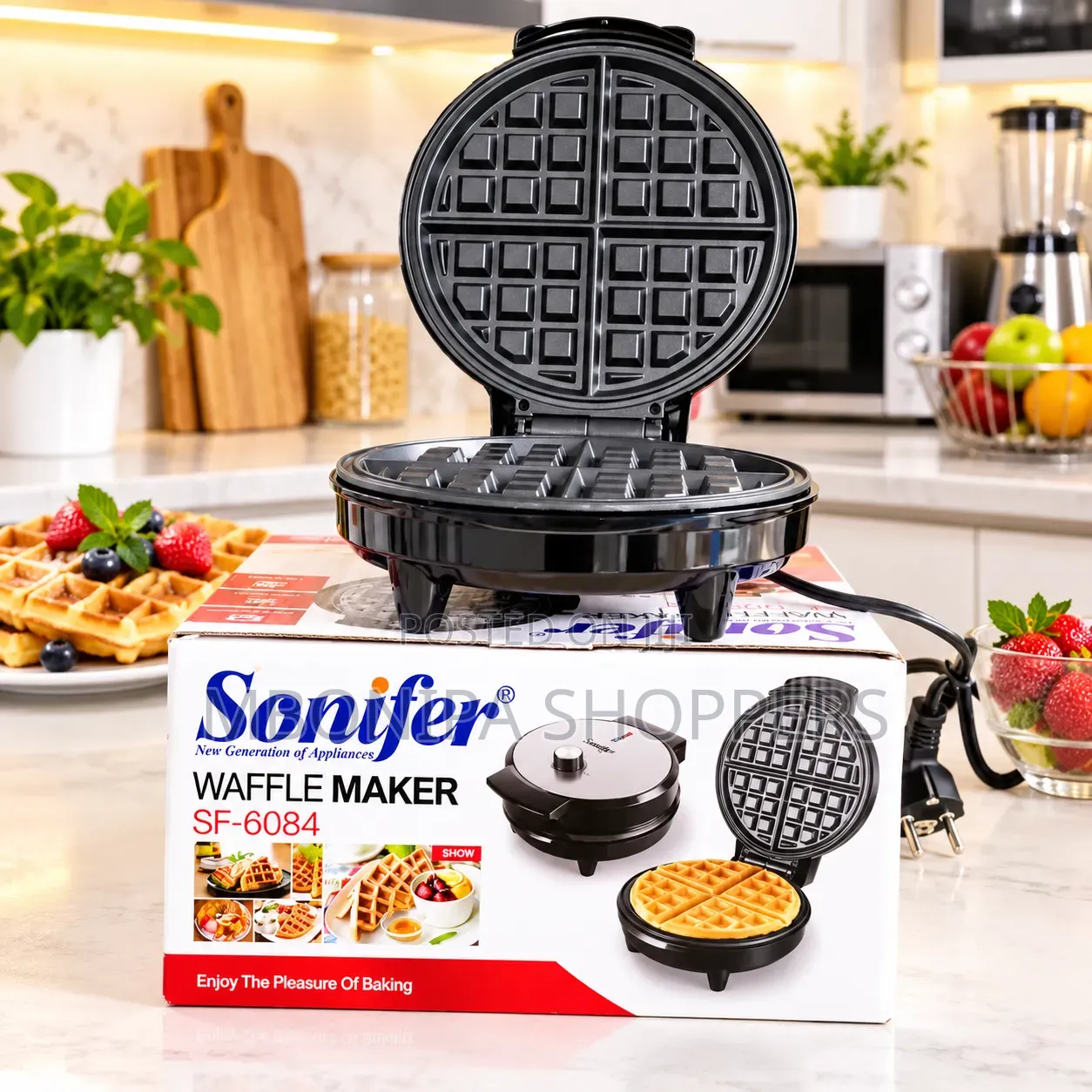 Sonifer SF-6084 1000W Electric Waffle Maker –Non-Stick & Easy to Clean