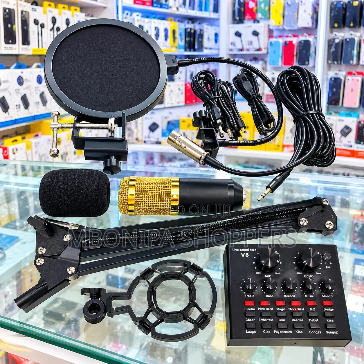 V8 Condenser Microphone & Professional Podcast Recording Kit