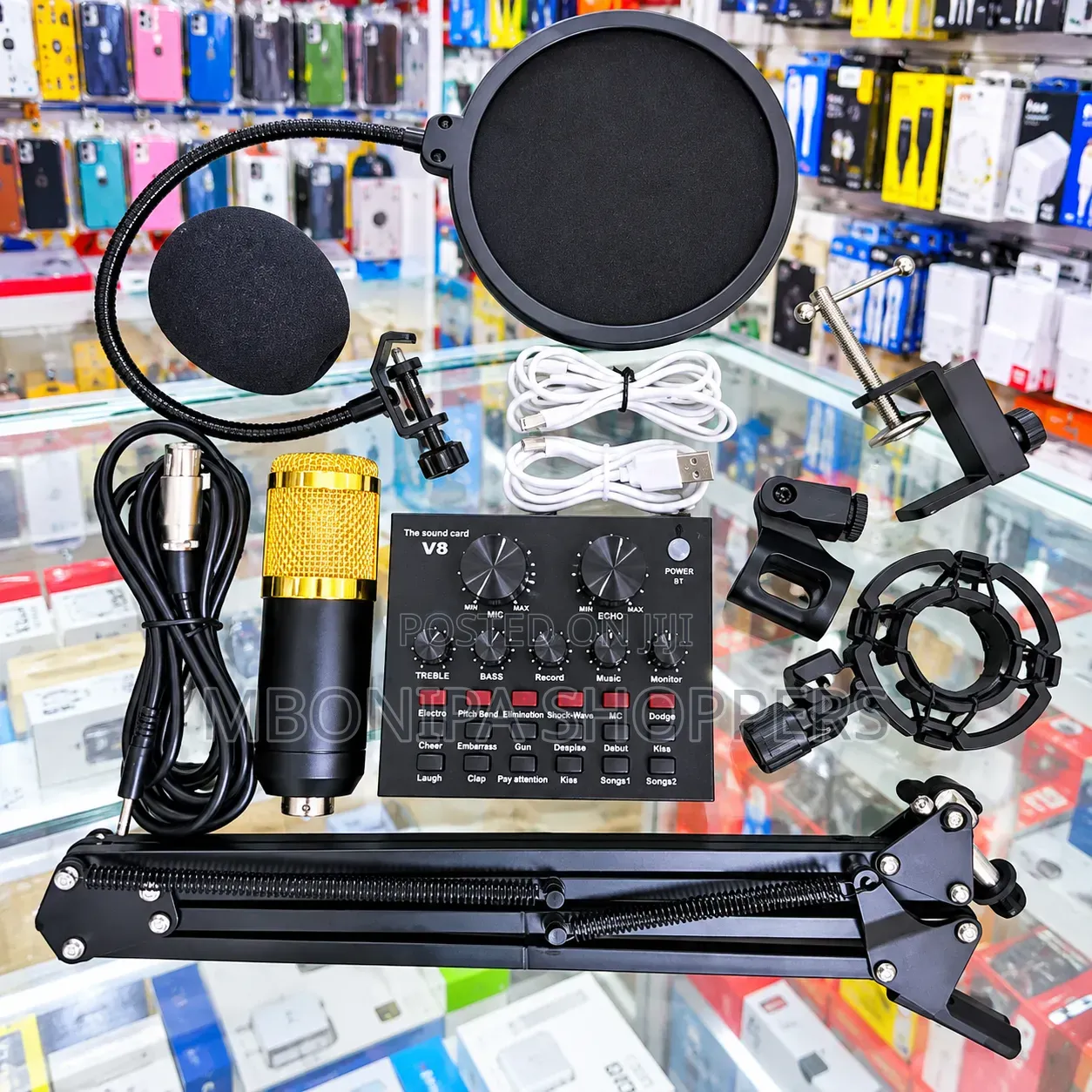 V8 Condenser Microphone & Professional Podcast Recording Kit
