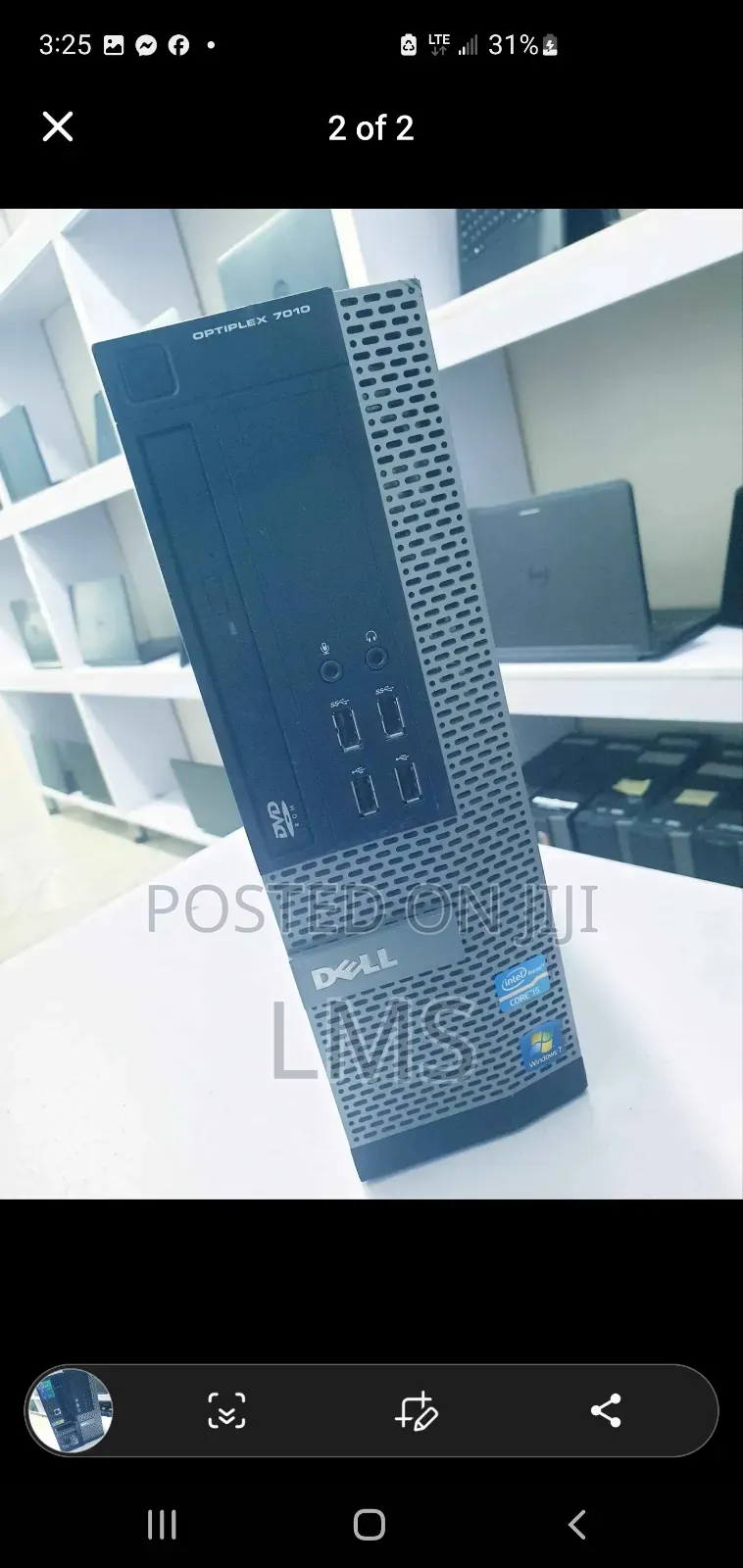 Desktop Computer Dell OptiPlex 7010 4GB Intel Core i5 HDD 500GB