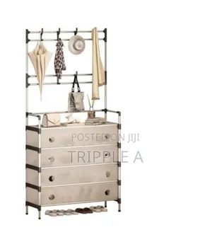 Multipurpose Coat and Dustproof Shoe Rack With Storage