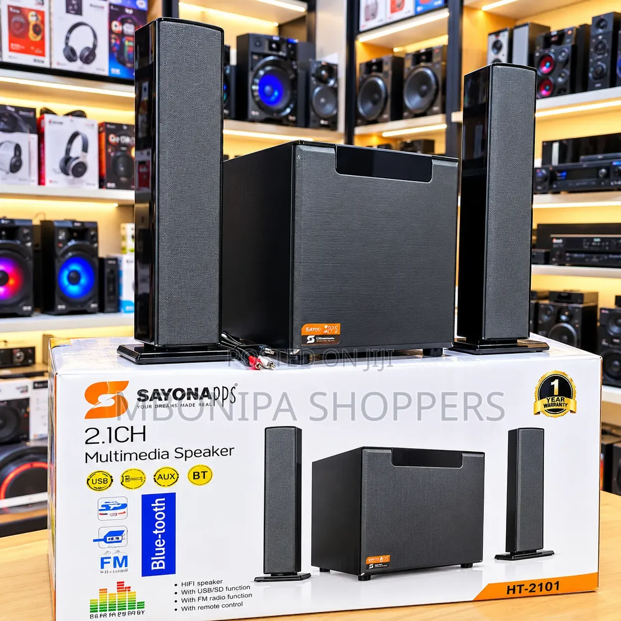 SAYONAPPS 2.1CH Multimedia Bluetooth Speaker System – HT-2101