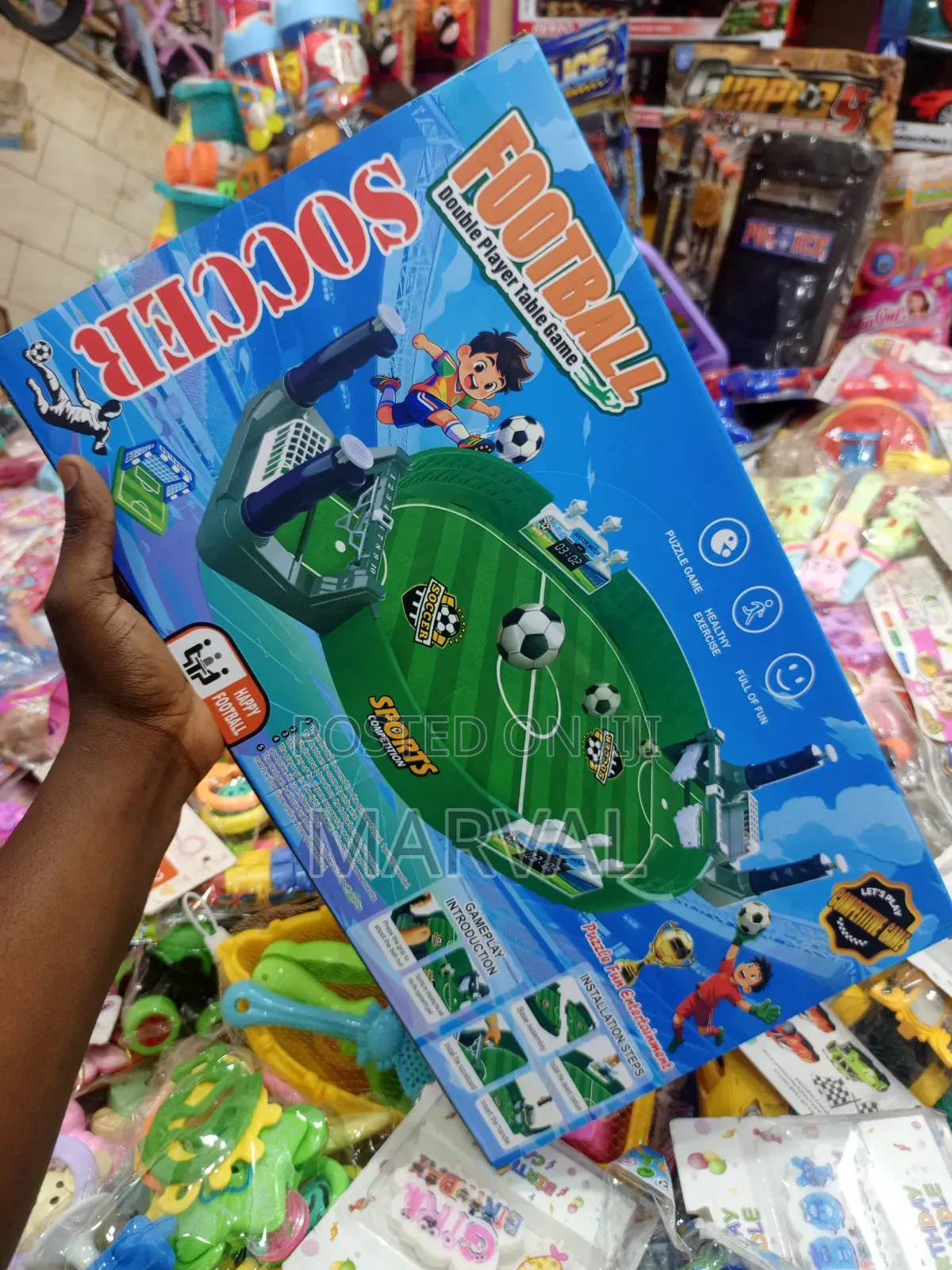 Portable Two-Player Tabletop Soccer and Football Battle Game