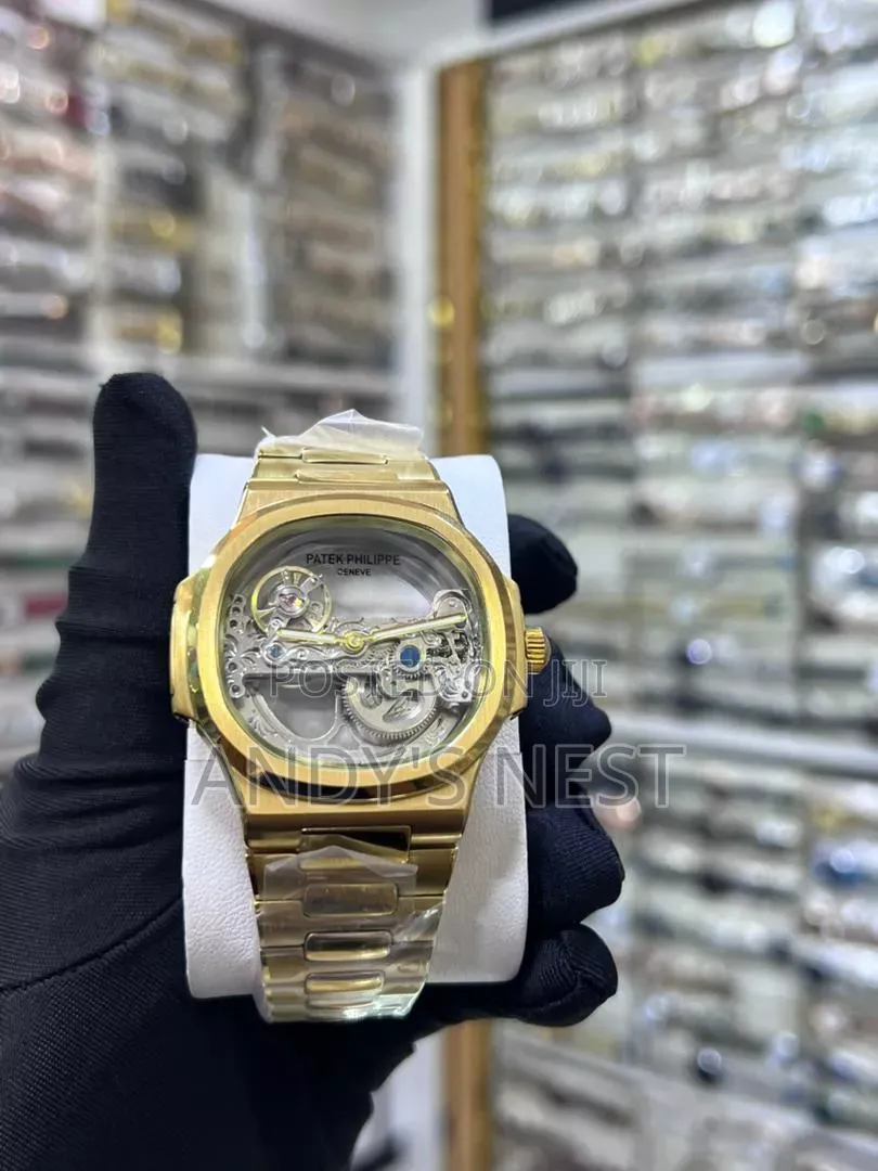 Patek Phillipe Geneva Golden Mechanical Watch for Men