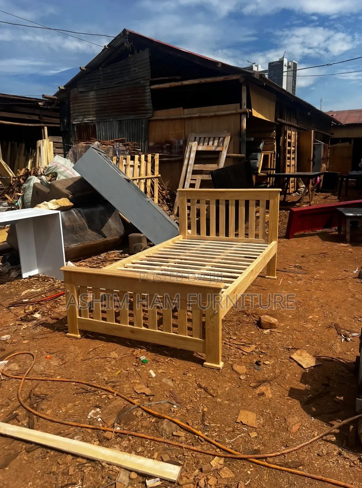 Single Wooden Bed