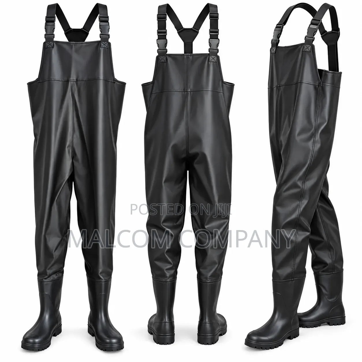 Black Waterproof Chest Waders Rubber Boots–Fishing,Farming&Industrial
