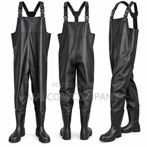 Black Waterproof Chest Waders Rubber Boots–Fishing,Farming&Industrial