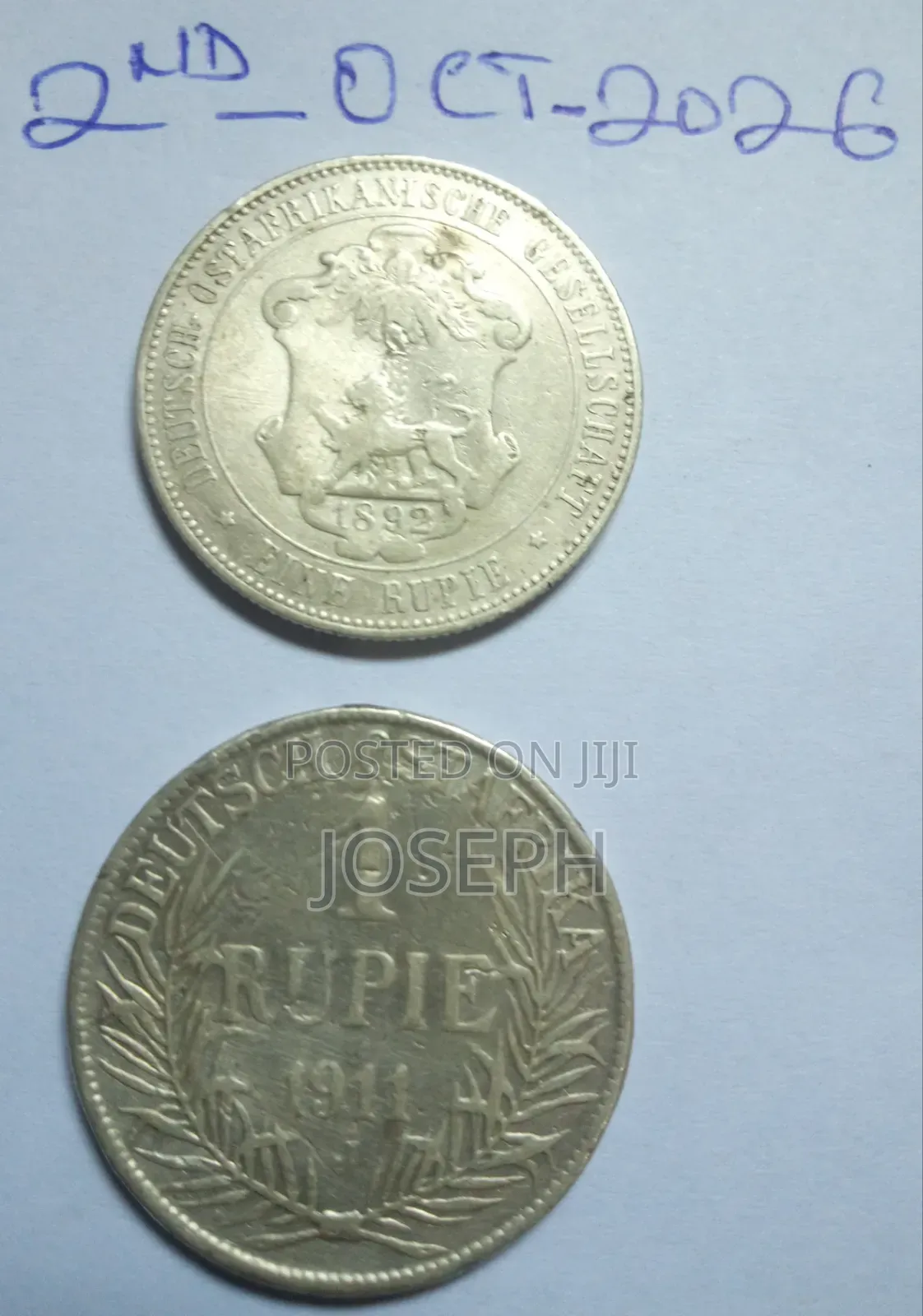 Commemorative -German East Africa Coin- Km:10- 1 Rupee , Year 1911