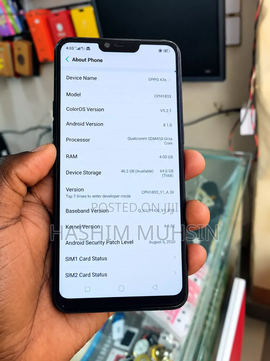 Oppo A3s 64 GB Black