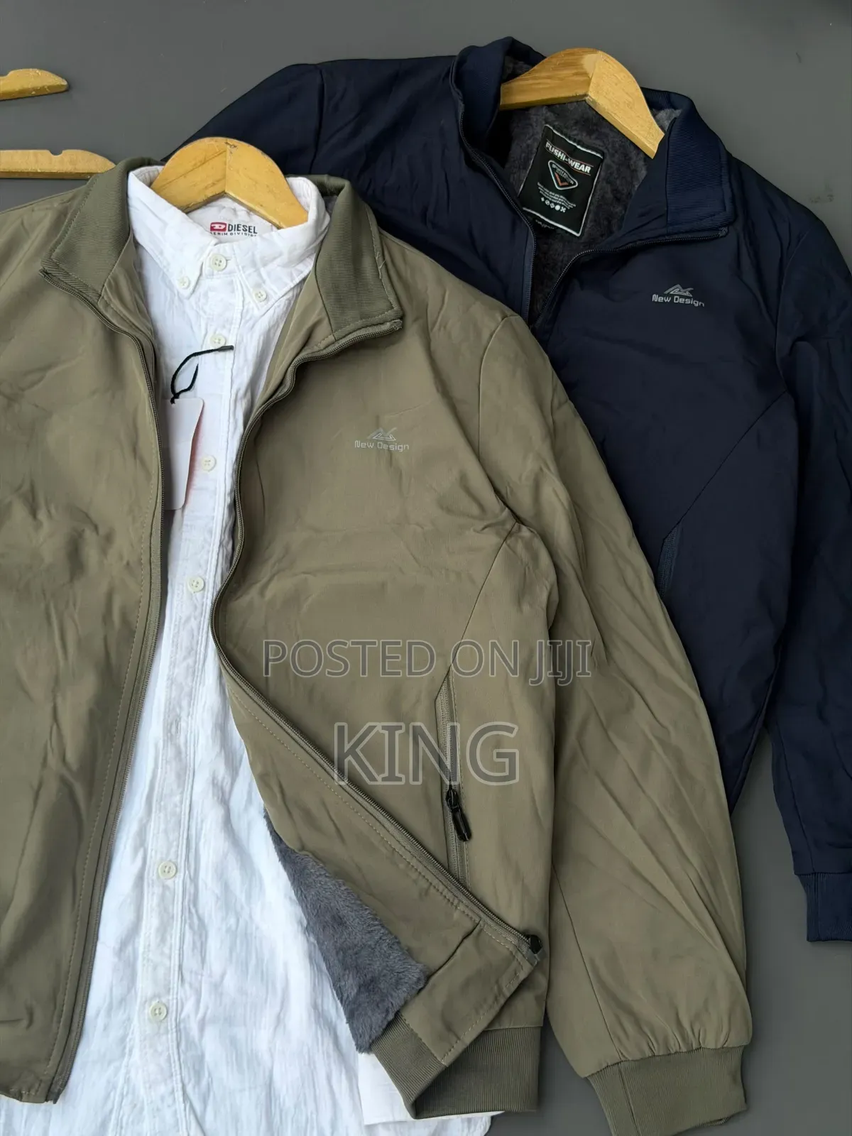 Stylish Men's Jacket. Green, Navyblue