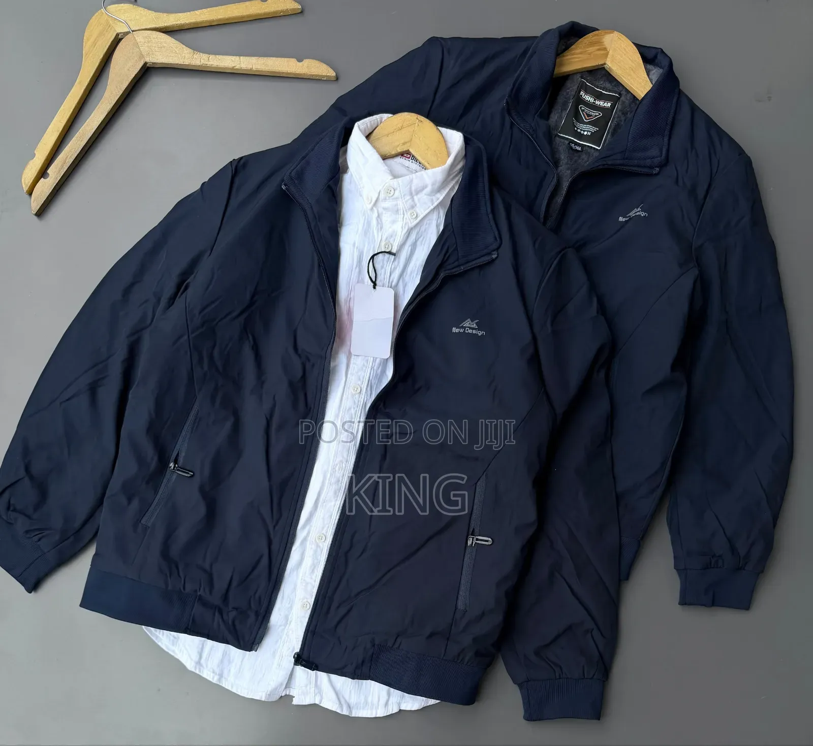 Stylish Men's Jacket. Green, Navyblue