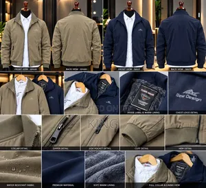 Stylish Men's Jacket. Green, Navyblue