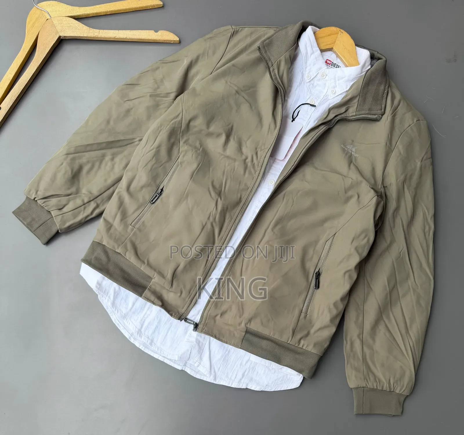 Stylish Men's Jacket. Green, Navyblue