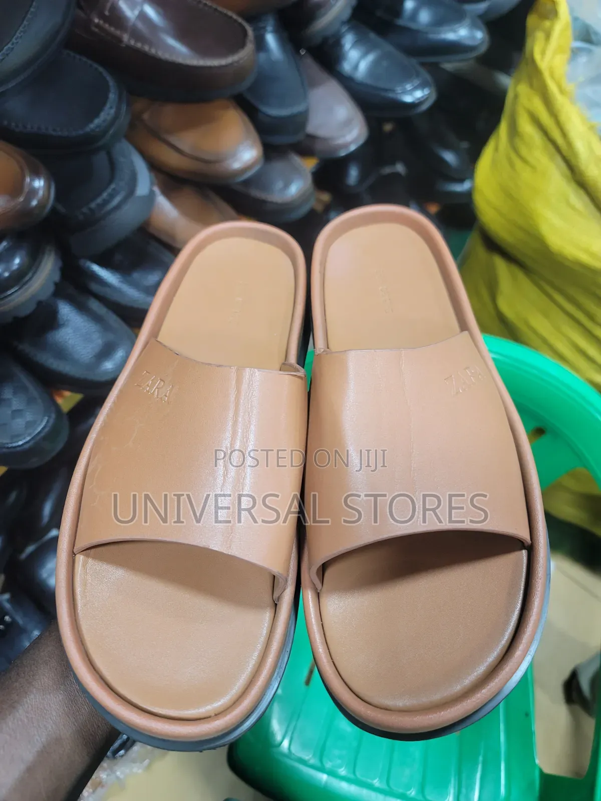 Zara Leather Slides