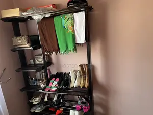 Stylish Wooden Open Wardrobe Clothes & Shoe Rack Organizer
