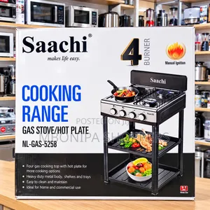 Saachi 4-Burner Gas Cooking Range With Hot Plate – NL-GAS-5258